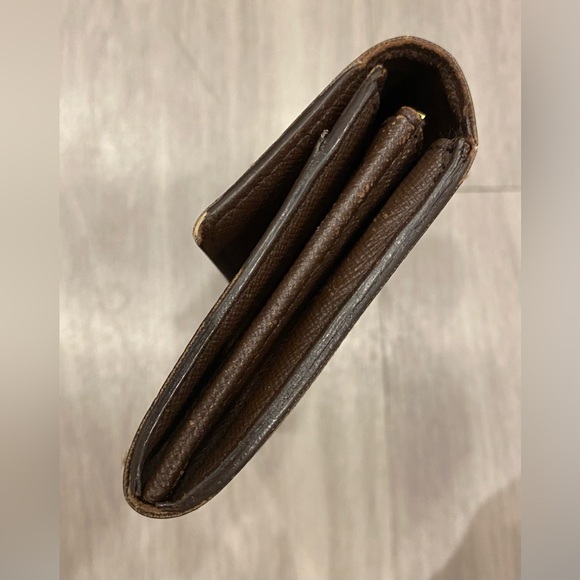 Louis Vuitton Long Wallet Portefeuille Sarah Damier Brown Authentic - Picture 8 of 12